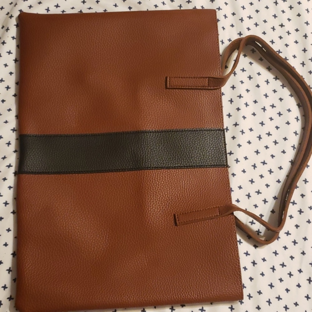 Luck Brown Black Vegan Leather Tote